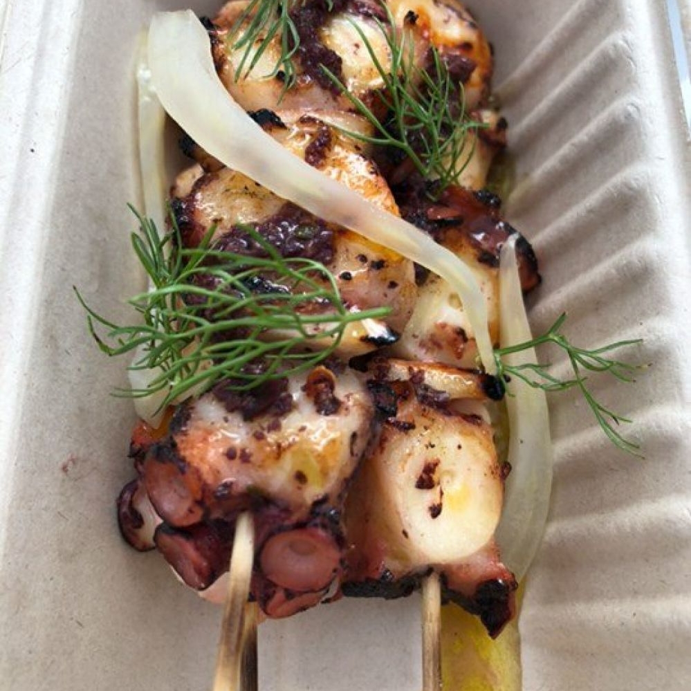 Charcoal Grilled Octopus Skewer