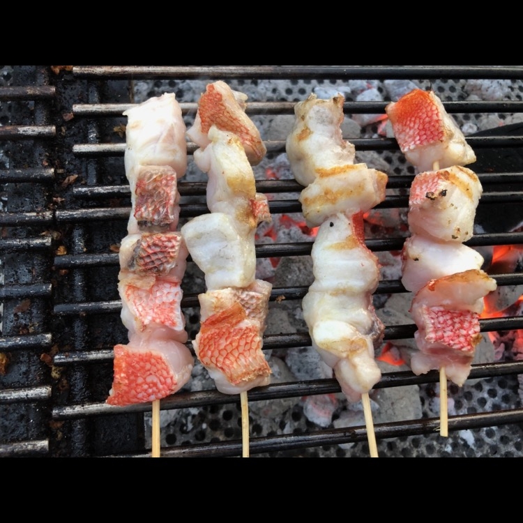 Charcoal Grilled Rock Fish Skewer