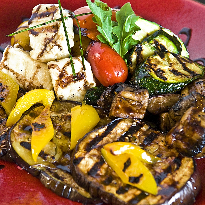 Grilled Veggies with manouri cheese