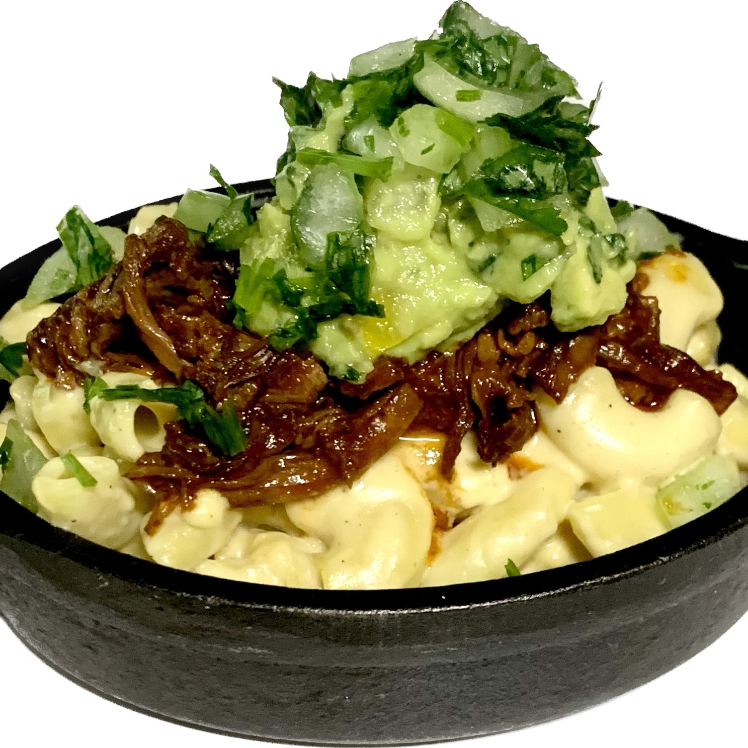 Beef Birria Mac with Truffle Guac